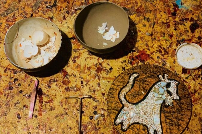 The lacquer paintings are handcrafted by tourists at Ha Thai lacquer village – a must-visit destination.