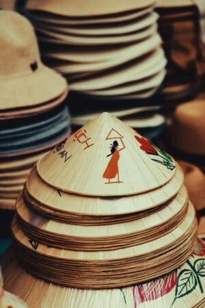 The non la hats produced in the village.