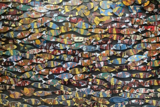Unique Vietnamese lacquer art pieces showcased during a Hanoi countryside tour.